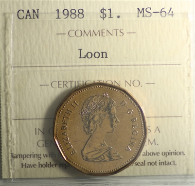 1988 Canada Loon Dollar ICCS Certified MS-64