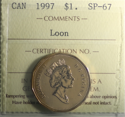 1997 Canada Loon Dollar ICCS Certified SP-67