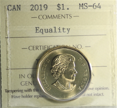 2019 Equality Canada Loon Dollar ICCS Certified MS-64