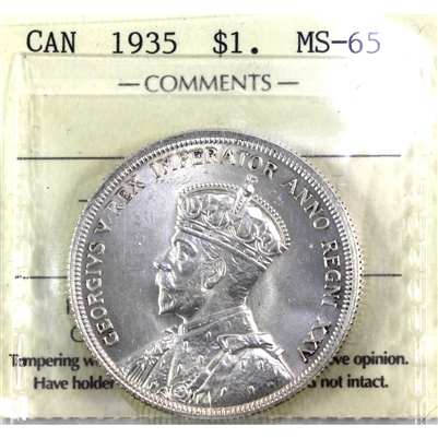 1935 Canada Dollar ICCS Certified MS-65 (XVP 002)