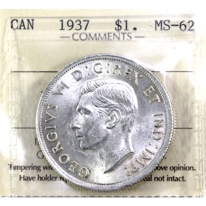 1937 Canada Dollar ICCS Certified MS-62 (EY 006)