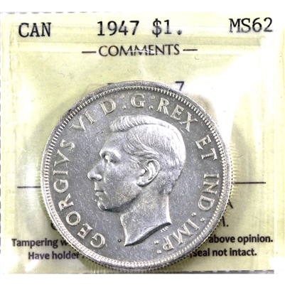 1947 Blunt 7 Canada Dollar ICCS Certified MS-62