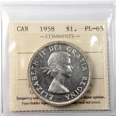 1958 Canada Dollar ICCS Certified PL-65