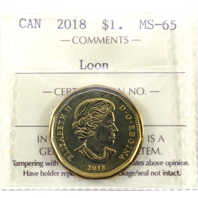 2018 Canada Loon Dollar ICCS Certified MS-65