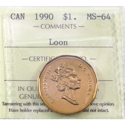 1990 Canada Loon Dollar ICCS Certified MS-64