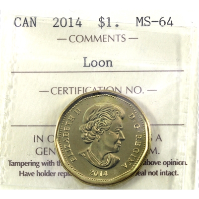 2014 Canada Loon Dollar ICCS Certified MS-64