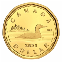 2021 Canada Loon Dollar Gold Plated Silver Proof (No Tax)