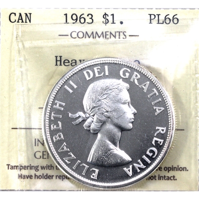 1963 Canada Dollar ICCS Certified PL-66 Heavy Cameo