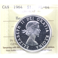 1964 Canada Dollar ICCS Certified PL-64 Heavy Cameo