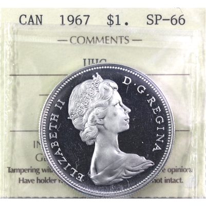 1967 Canada Dollar ICCS Certified SP-66 Ultra Heavy Cameo