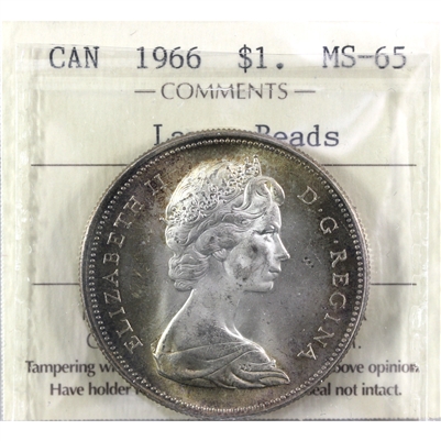 1966 Large Beads Canada Dollar ICCS Certified MS-65 (XWF 375)