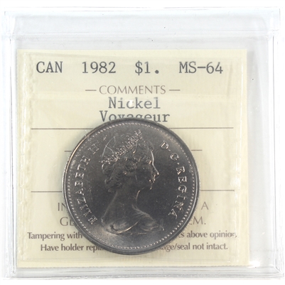 1982 Voyageur Canada Nickel Dollar ICCS Certified MS-64
