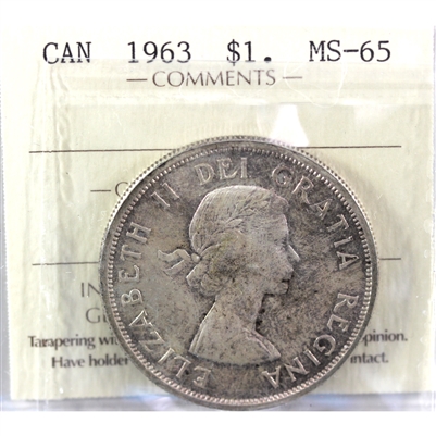 1963 Canada Dollar ICCS Certified MS-65 (XWF 269)