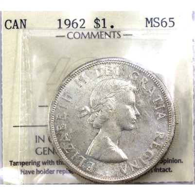 1962 Canada Dollar ICCS Certified MS-65 (XKR 101)
