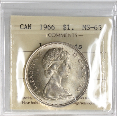 1966 Large Beads Canada Dollar ICCS Certified MS-65 (XWF 338)