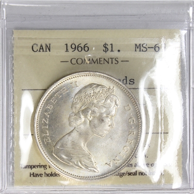 1966 Large Beads Canada Dollar ICCS Certified MS-65 (XUZ 469)