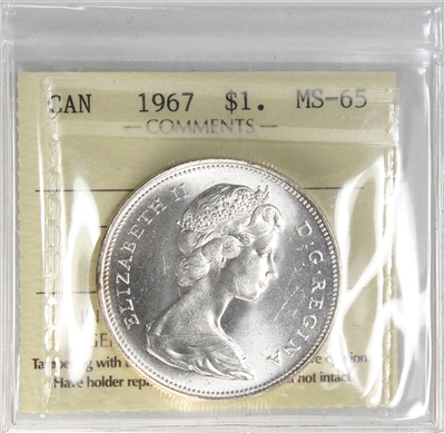 1967 Canada Dollar ICCS Certified MS-65 (XOH 639)