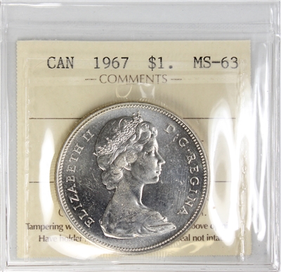 1967 Canada Dollar ICCS Certified MS-63