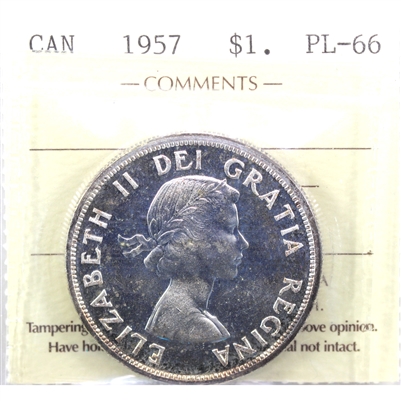 1957 Canada Dollar ICCS Certified PL-66