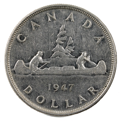 1947 Pointed 7 3x HP Canada Dollar VF-EF (VF-30) $