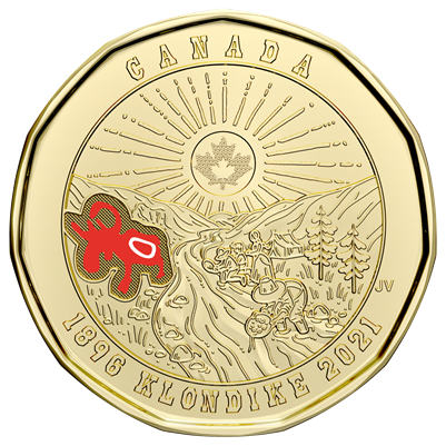 2021 Canada $1 Coloured Klondike 125th Anniversary Brilliant Uncirculated (MS-63)