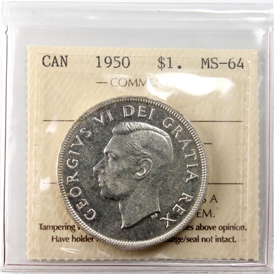 1950 Canada Dollar ICCS Certified MS-64