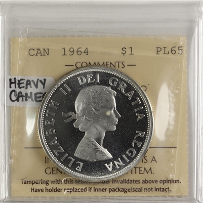 1964 Canada Dollar ICCS Certified PL-65 Heavy Cameo