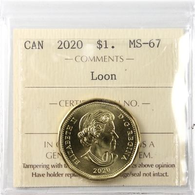 2020 Canada Loon Dollar ICCS Certified MS-67