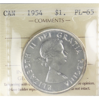 1954 Canada Dollar ICCS Certified PL-65