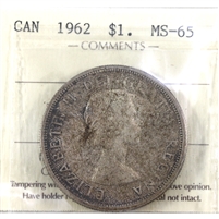 1962 Canada Dollar ICCS Certified MS-65 (XWF 259)