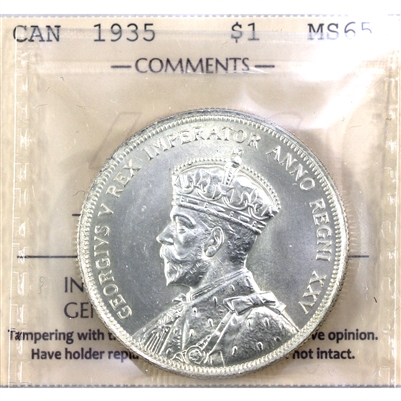 1935 Canada Dollar ICCS Certified MS-65 (XXP 325)