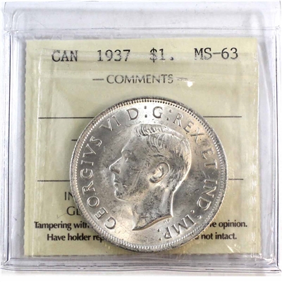 1937 Canada Dollar ICCS Certified MS-63