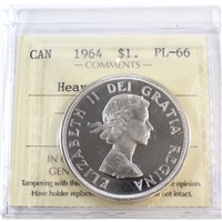 1964 Canada Dollar ICCS Certified PL-66 Heavy Cameo