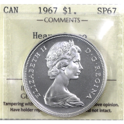 1967 Canada Dollar ICCS Certified SP-67 Heavy Cameo