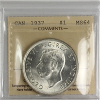 1937 Canada Dollar ICCS Certified MS-64 (XEZ 728)