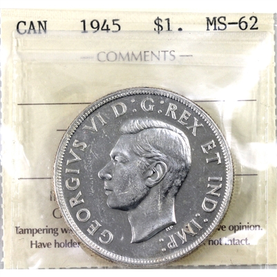 1945 Canada Dollar ICCS Certified MS-62