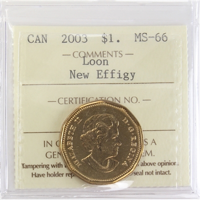 2003 New Effigy Canada Loon Dollar ICCS Certified MS-66