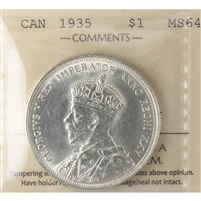 1935 Canada Dollar ICCS Certified MS-64 (XVV 123)