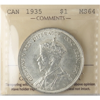 1935 Canada Dollar ICCS Certified MS-64 (XVV 124)