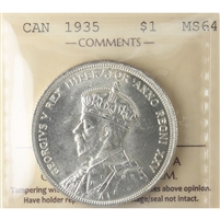 1935 Canada Dollar ICCS Certified MS-64 (XVV 126)