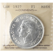 1937 Canada Dollar ICCS Certified MS-64 (XXG 035)