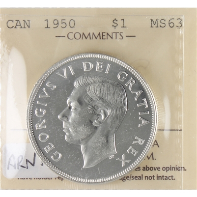 1950 Arnprior Canada Dollar ICCS Certified MS-63 (XXG 097)