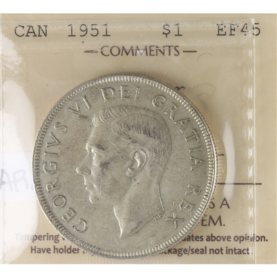 1951 Arnprior Canada Dollar ICCS Certified EF-45