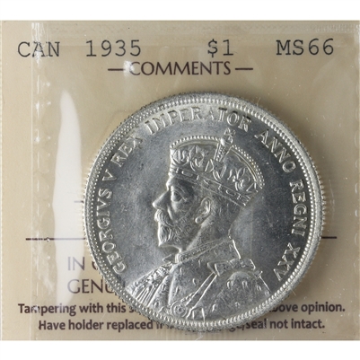 1935 Canada Dollar ICCS Certified MS-66 (XSI 145)