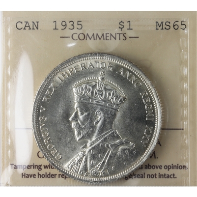 1935 Canada Dollar ICCS Certified MS-65 (XMY 627)