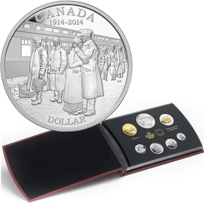2014 Canada 100th Anniversary of WWI Silver Dollar Proof Set
