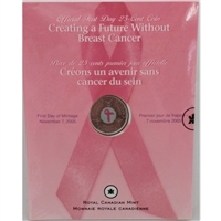 2006 Canada 25-cent Breast Cancer Pink Ribbon First Day Strike