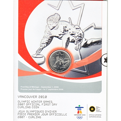 2007 Canada 25-cent Curling Olympic First Day Cover