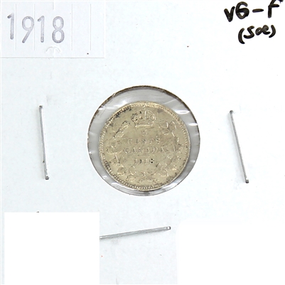 1918 Canada 5-cents VG-F (VG-10) Scratched, cleaned, or impaired
