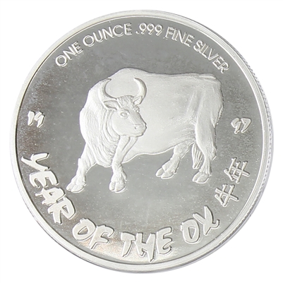 1997 Year of the Ox 1oz. Fine Silver Round (No Tax)